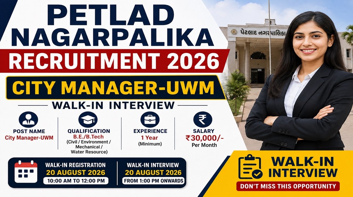 Petlad Nagarpalika Recruitment 2026